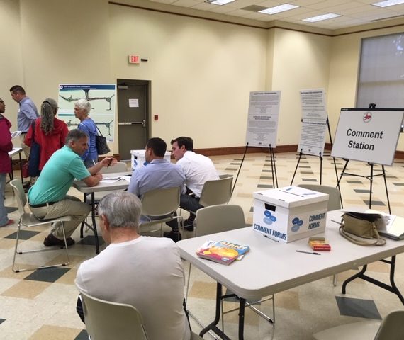 Comment table at public meeting