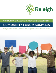 Community Forum Summary Cover Page