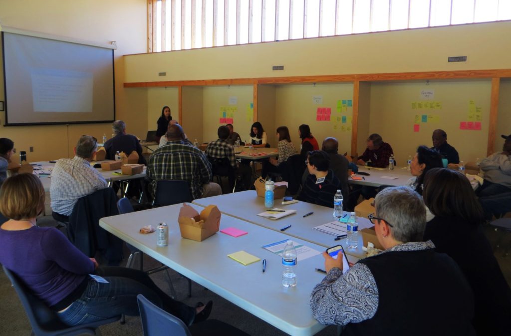 Large group at the Community Engagement Process Development Community Workshop